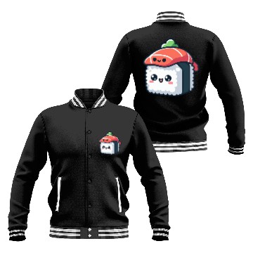 Discover kawaii sushi character - food Baseball Jackets
