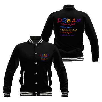 Discover Colorful Inspirational Dream Design Baseball Jackets