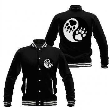Discover wolf paw ying yang Baseball Jackets