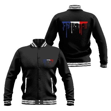 Discover drop blob 3 colors france nation blue white red fl Baseball Jackets