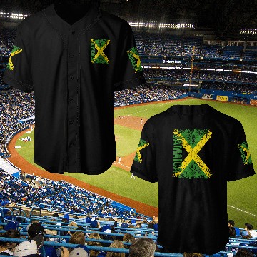 Discover Jamaican Flag Vintage Distressed Baseball Jerseys