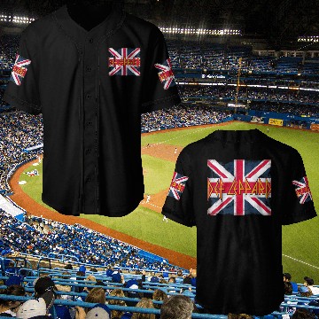Discover Classic Def Leppard Logo Union Jack 80s Rock Baseball Jerseys