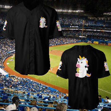 Discover Unicorn Pet Funny Cute Unicorn Drinking Boba Bubble Tea Baseball Jerseys
