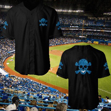 Discover Blue Pirate Skull And Crossbones Baseball Jerseys