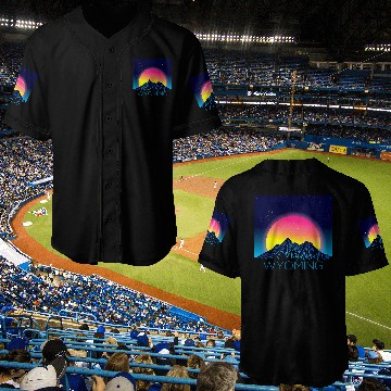 Discover Wyoming Mountains Pride Nature Hiking Camping Outdoors Baseball Jerseys