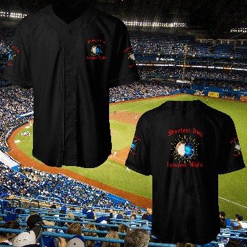 Discover Winter Solstice Equinox ClockCelestial Night Day Balance Zip Baseball Jerseys