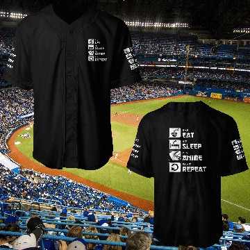 Discover Eat Sleep Anime Repeat Funny Art Baseball Jerseys