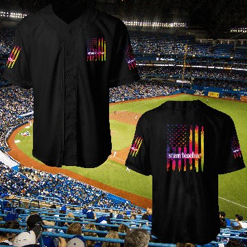 Discover STEM Teacher US Flag Science Technology Engineering Math 21 Baseball Jerseys