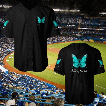 Discover Stuttering Awareness Butterfly Teal Ribbon Support Baseball Jerseys