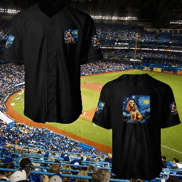 Discover Cocker Spaniel Starry Night For Dog Mom Dog Dad Baseball Jerseys