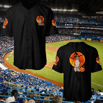 Discover Dog Halloween Basenji Jack O Lantern Pumpkin Baseball Jerseys