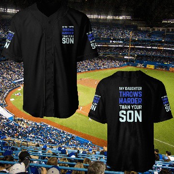 Discover my daughter throws harder than your son funny softball dad 2 Baseball Tees Baseball Jerseys