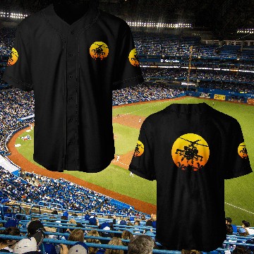 Discover Retro style Sun Military Helicopter Pilot Baseball Jerseys