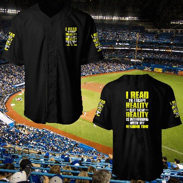 Discover Reading Book Lover Mom Reality Interfering my Reading Time Baseball Tees Baseball Jerseys