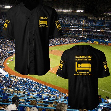 Discover Newton's First Law of Motion funny physics gift Baseball Jerseys