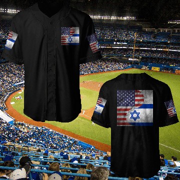Discover USA Israel Dual Yin Yang Flag Baseball Jerseys