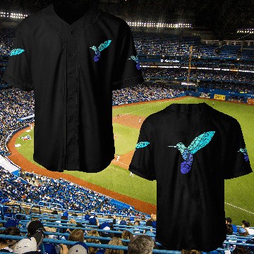 Discover Blue Hummingbird Exotic Bird Mandala Tribal Baseball Jerseys