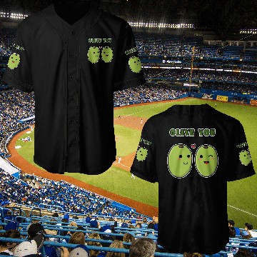 Discover Kawaii Olive You for funny quote lover Baseball Jerseys