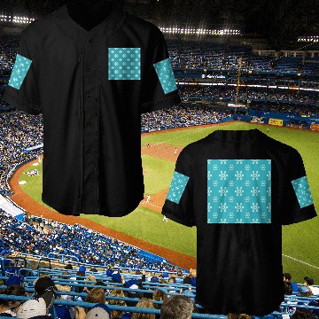 Discover Decorative Teal Snowflakes Pattern Baseball Jerseys