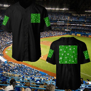 Discover Modern Green Snowflakes Pattern Baseball Jerseys