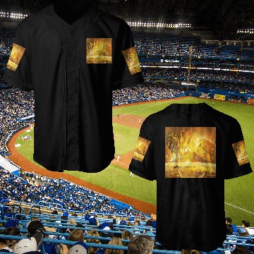 Discover Gold Nebulae Rises Over a Golden World Abstract Baseball Jerseys