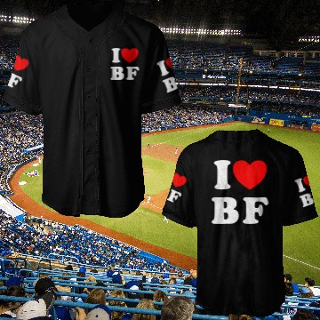Discover I Love BF I Love my Boyfriend Baseball Jerseys