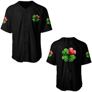 Discover Four Leaf Clover Shamrock With Heart For St Baseball Jerseys