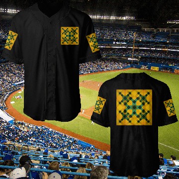 Discover Sunny Yellow Tartan Design Baseball Jerseys