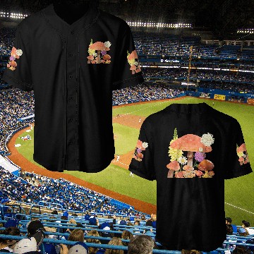Discover watercolor mushroom forest Baseball Jerseys