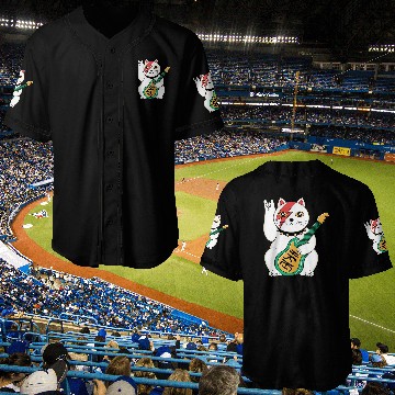 Discover Lucky Cat Guitar Guitarist Baseball Jerseys