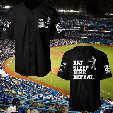 Discover Eat Sleep Hike Repeat Hiker Hiking Baseball Jerseys