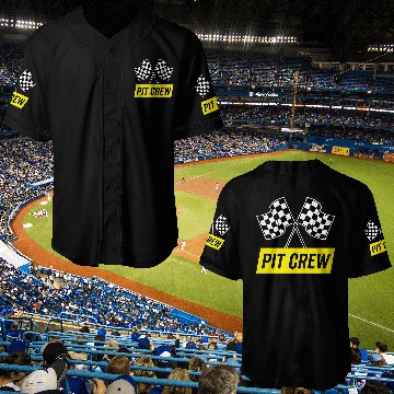 Discover Yellow Italic Pit Crew For Racing Party Costume Baseball Jerseys