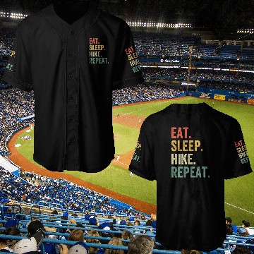 Discover Eat Sleep Hike Repeat Hiker Hiking Baseball Jerseys