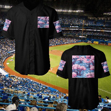 Discover Anime Euphoria: Fantasy Cherry Blossom Dreamscape Baseball Jerseys