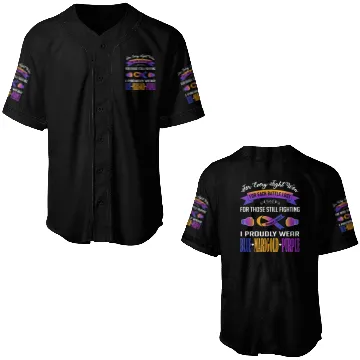 Discover I Proudly Wear Blue Marigold Purple Bladder Cancer Baseball Jerseys