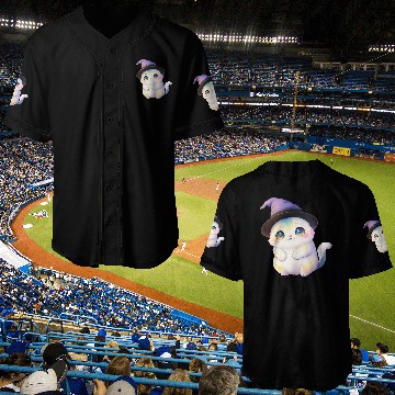 Discover Cute Watercolor Witch Cat Baseball Jerseys