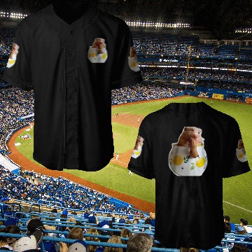 Discover Beautiful hamster Caramella holding a peanut Baseball Jerseys