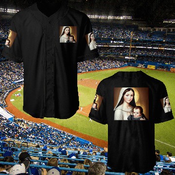 Discover Mother Mary and Baby Jesus Baseball Jerseys