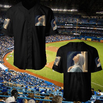 Discover Virgin Mother Mary Praying on a Starry Night Baseball Jerseys