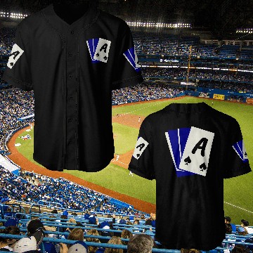 Discover Playing Card Hand, Ace Showing 3 Color Vector Baseball Jerseys