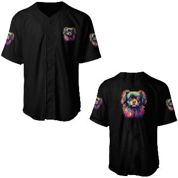 Discover Watercolor Colorful Tibetan Spaniel Baseball Jerseys