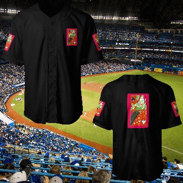 Discover Red Queen Of Spades Playing Card Baseball Jerseys