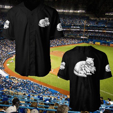 Discover Breastfeeding Mother Cat Baseball Jerseys