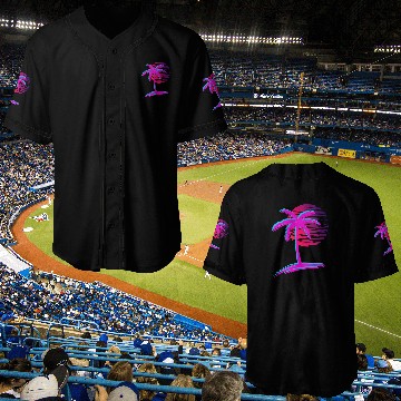 Discover sunset Vaporwave Palm Tree Aesthetic Tropical Baseball Jerseys