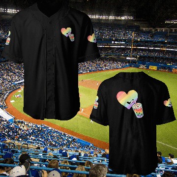 Discover Rainbow heart Baseball Jerseys