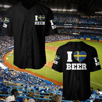 Discover I Love Beer And Sweden Patriotic Expression Baseball Jerseys