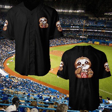 Discover Sloth Film Critic Cinema Popcorn Lover Baseball Jerseys