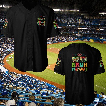Discover Bruh We Out Last Day Of School Teacher Boy Baseball Jerseys