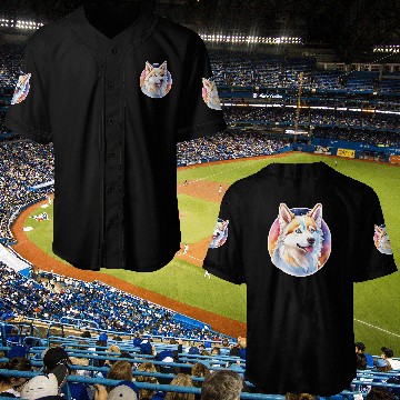 Discover Siberian Husky Watercolor Baseball Jerseys