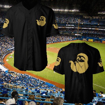 Discover Cool sloth silhouette portrait face head Baseball Jerseys
